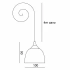 Toscot Apuane lámpara suspendida sin roseta hecha en Toscana viadurini