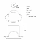 TOSCOT Battersea a gran faro construido Ø22,5 cm Made in Toscana viadurini