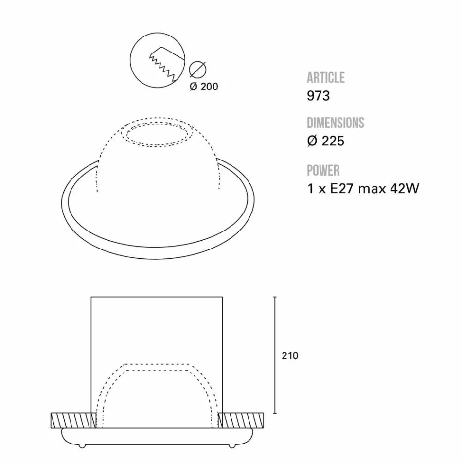 TOSCOT Battersea a gran faro construido Ø22,5 cm Made in Toscana viadurini