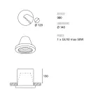 Foco empotrable Toscot Carso Ø14 cm en terracota fabricado en Toscana viadurini