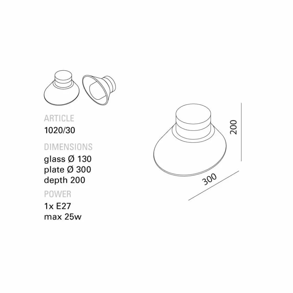 TOSCOT Chapeau! Lámpara de pared / techo hecha en la Toscana viadurini