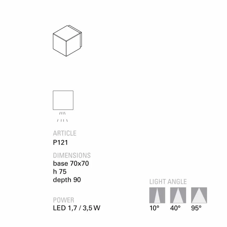 TOSCOT Smith apliques de terracota exterior LED, hecho a mano viadurini