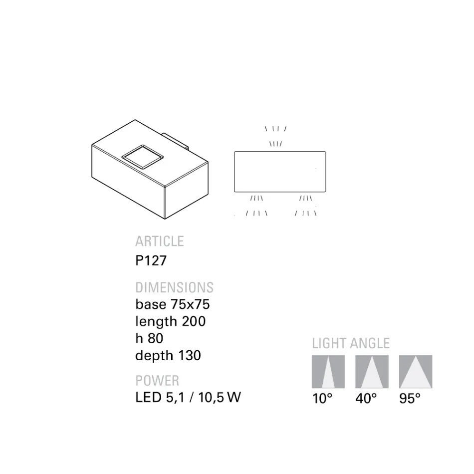 Toscot Smith aplique LED para jardín de terracota, fabricado en Toscana viadurini