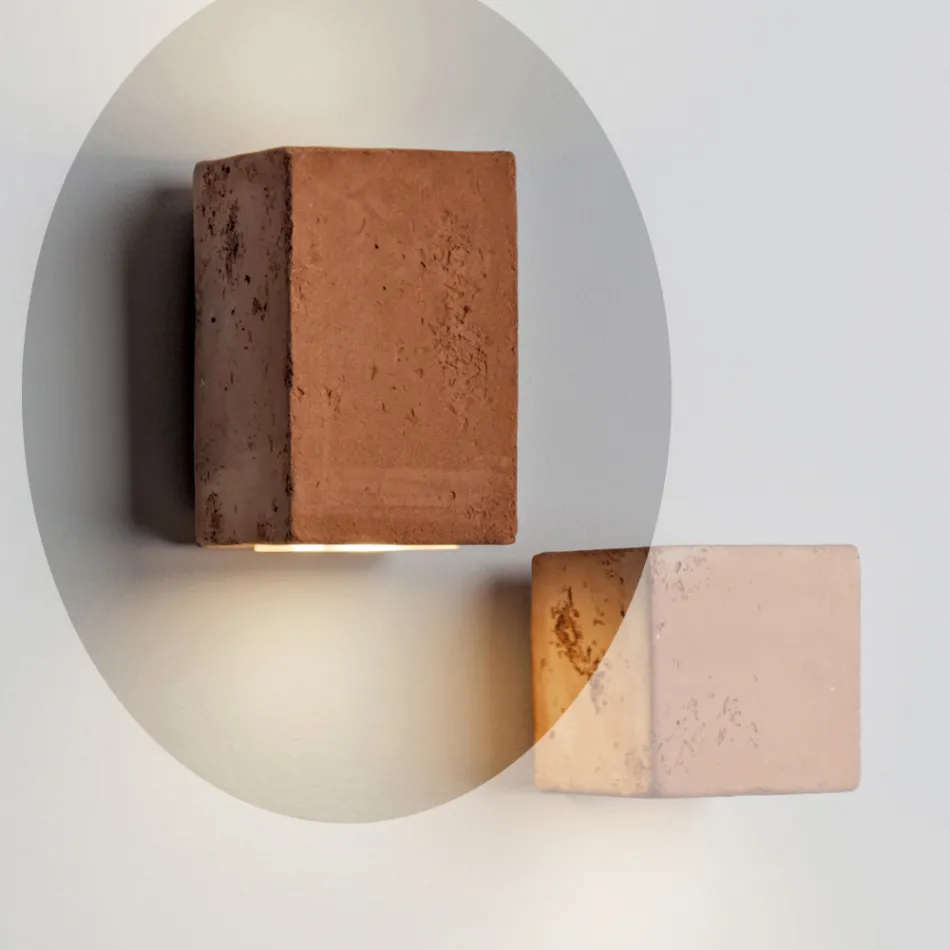 Toscot Smith aplique LED de jardín hecho a mano en terracota viadurini