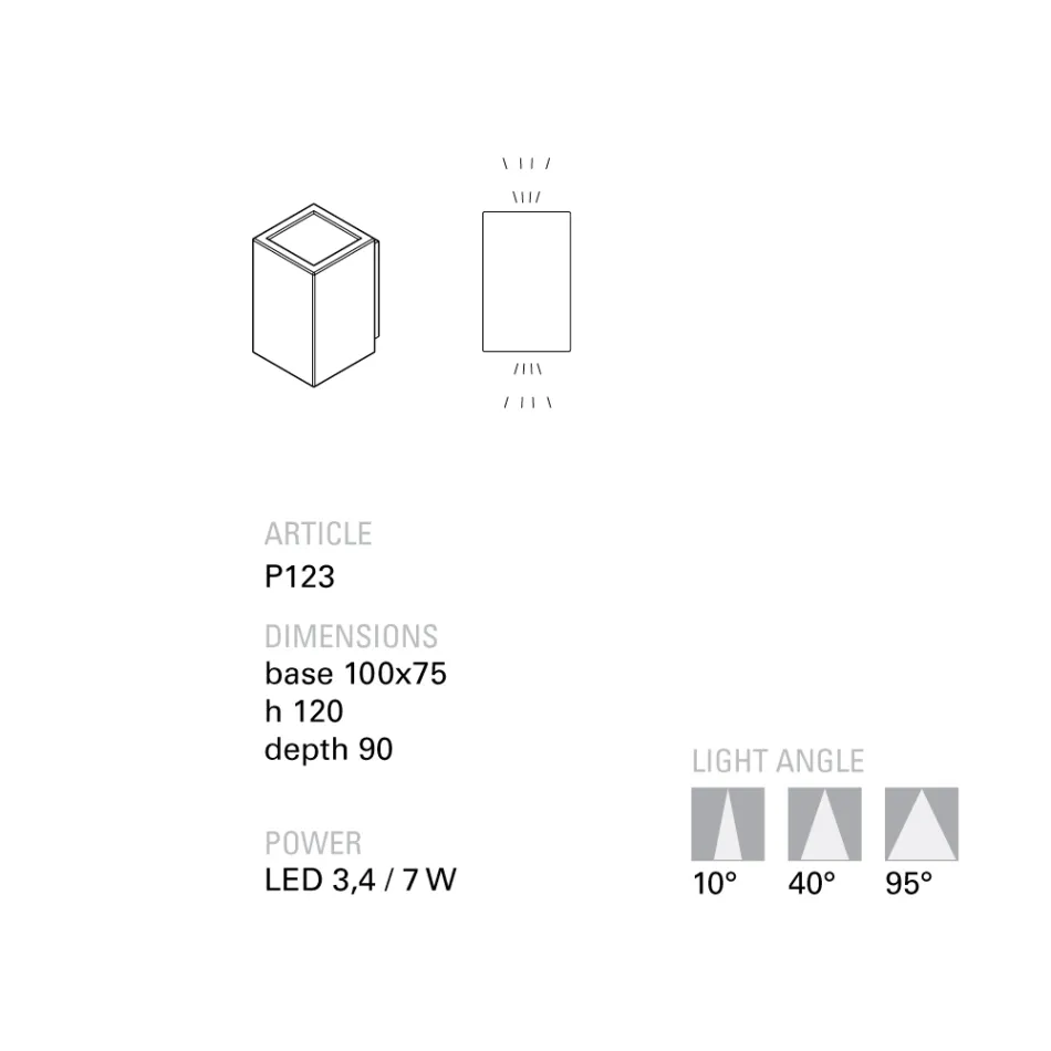 Toscot Smith aplique LED de jardín hecho a mano en terracota viadurini