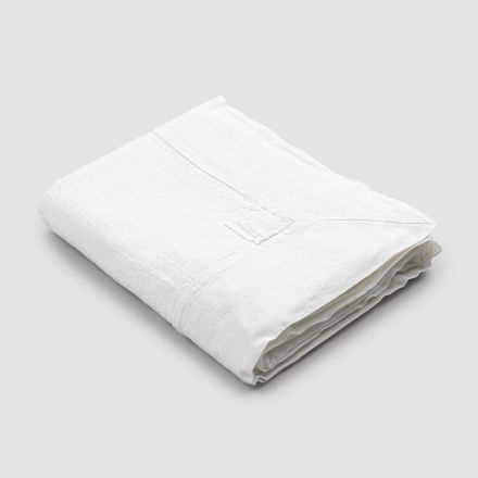 Mantel de lino rectangular blanco de lujo con marco o encaje - Davinci viadurini