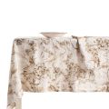 Mantel de lino estampado y lavable con un exuberante diseño floral - Caress