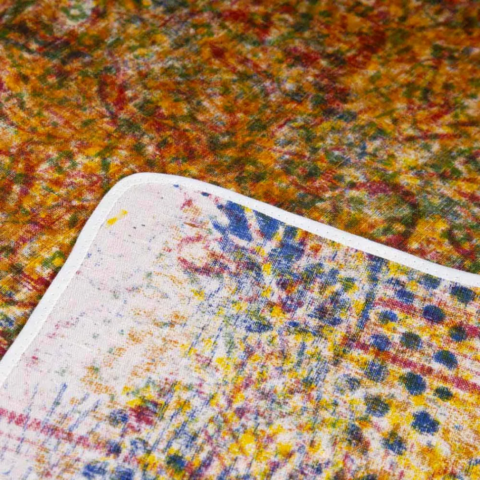 Mantel artesanal italiano de alta calidad en algodón estampado a mano - Marcas comerciales viadurini