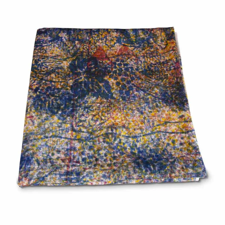 Mantel artesanal italiano de alta calidad en algodón estampado a mano - Marcas comerciales viadurini