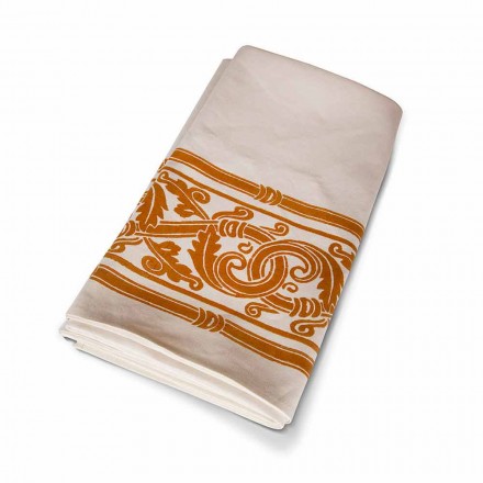 Mantel de algodón y lino estampado italiano altamente artesanal - Marcas viadurini