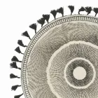 Mantel individual redondo de yute con flecos negros 12 piezas - Casside viadurini