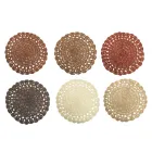 Mantel individual redondo de ganchillo, varios colores, 12 piezas - Punzolo viadurini