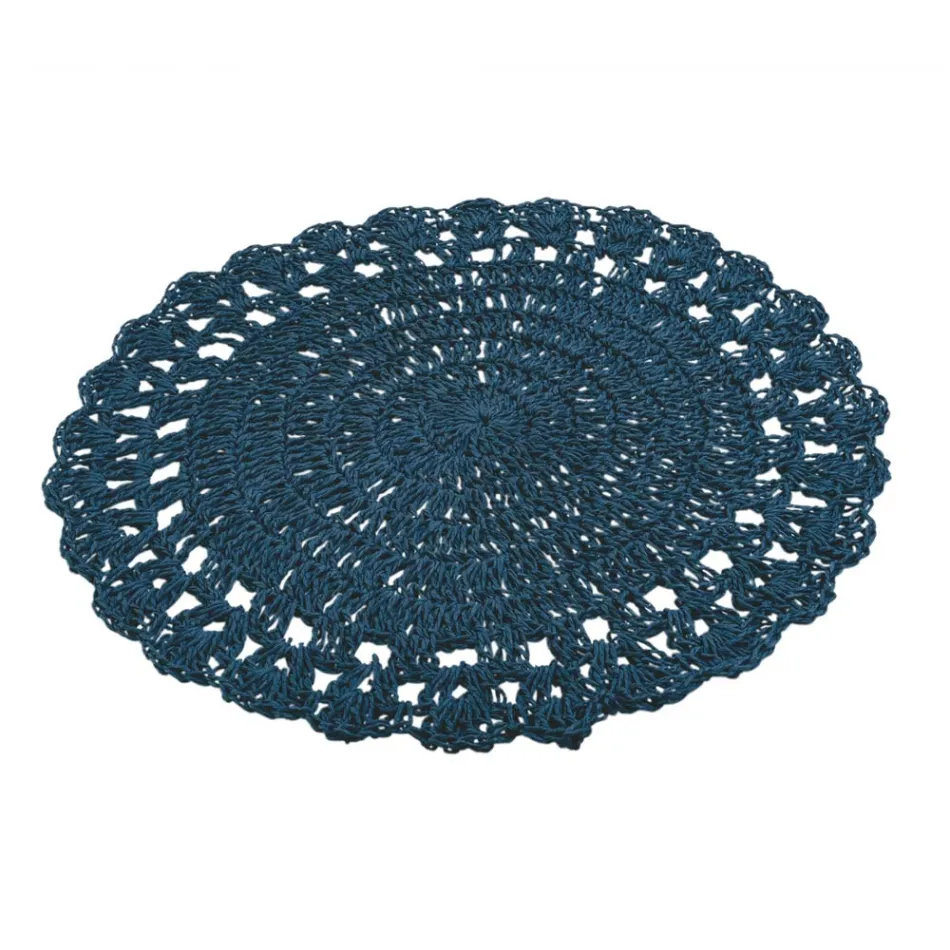 Mantel individual redondo de ganchillo, varios colores, 12 piezas - Punzolo viadurini