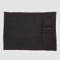 Manteles individuales americanos y bandejas para cubiertos con cristales en lino negro, 2 piezas - Nabuko