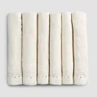 Servilletas de lino con cristales negros o mantequilla, 6 piezas Lujo italiano - Prezio viadurini
