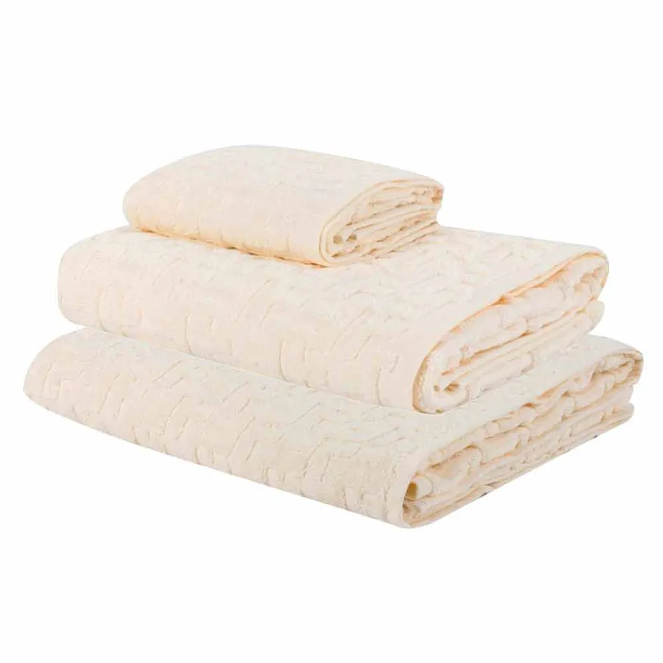 Trío de Toallas de Baño en Terry Cotton Towel, Face and Guest - Ginestra viadurini