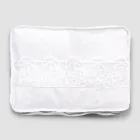 Estuche de viaje grande de lino con encaje italiano de lujo Sinergia - Randall viadurini