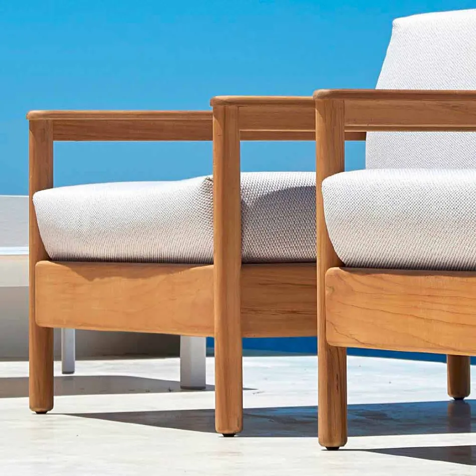 Varaschin Bali sillón al aire libre moderno en tela tapizada viadurini