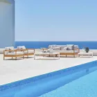 Varaschin Bali sillón al aire libre moderno en tela tapizada viadurini