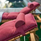 Varaschin Barcode tumbona con ruedas al aire libre en madera de teca viadurini