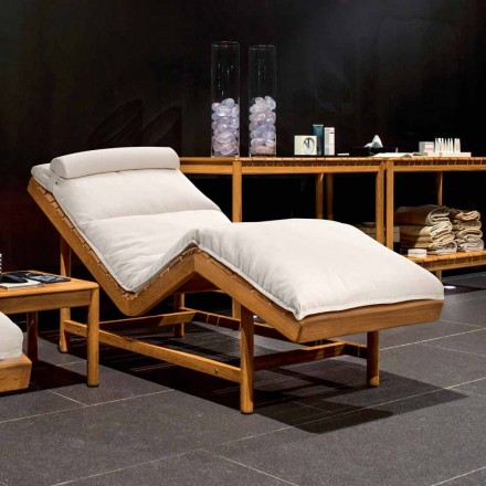 Varaschin Barcode cama de jardín moderna / de interior de teca viadurini