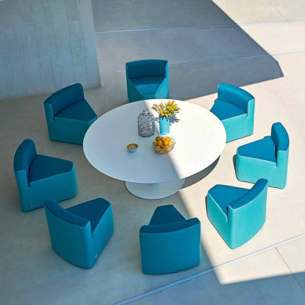 Mesa de jardín Varaschin Big In & Out + 8 sillones de diseño moderno viadurini