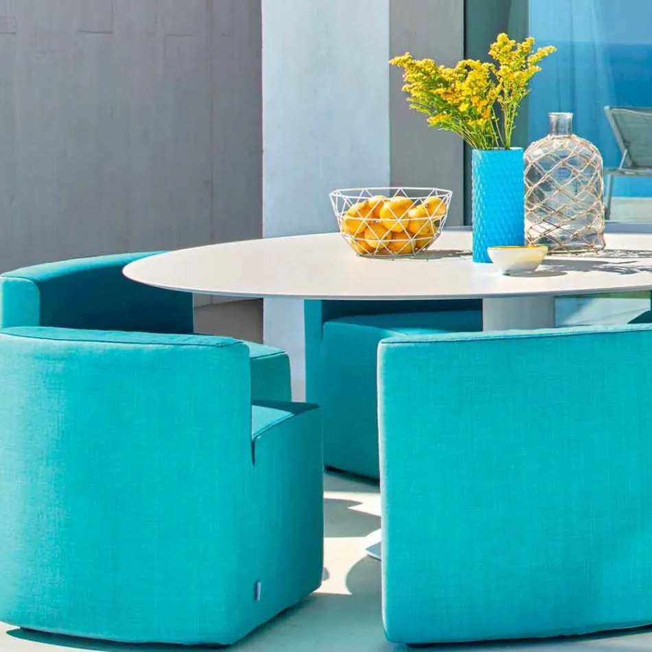 Mesa de jardín Varaschin Big In & Out + 8 sillones de diseño moderno viadurini