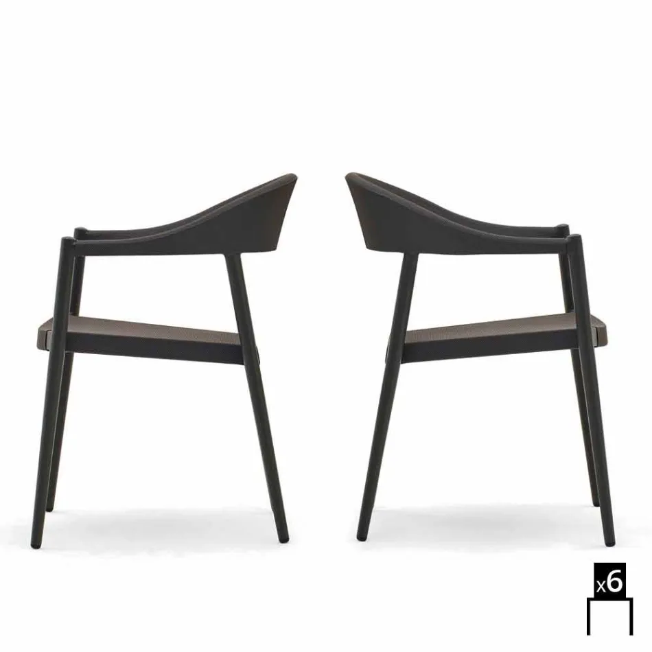 Varaschin silla inteligente de diseño moderno jardín, 6 piezas viadurini