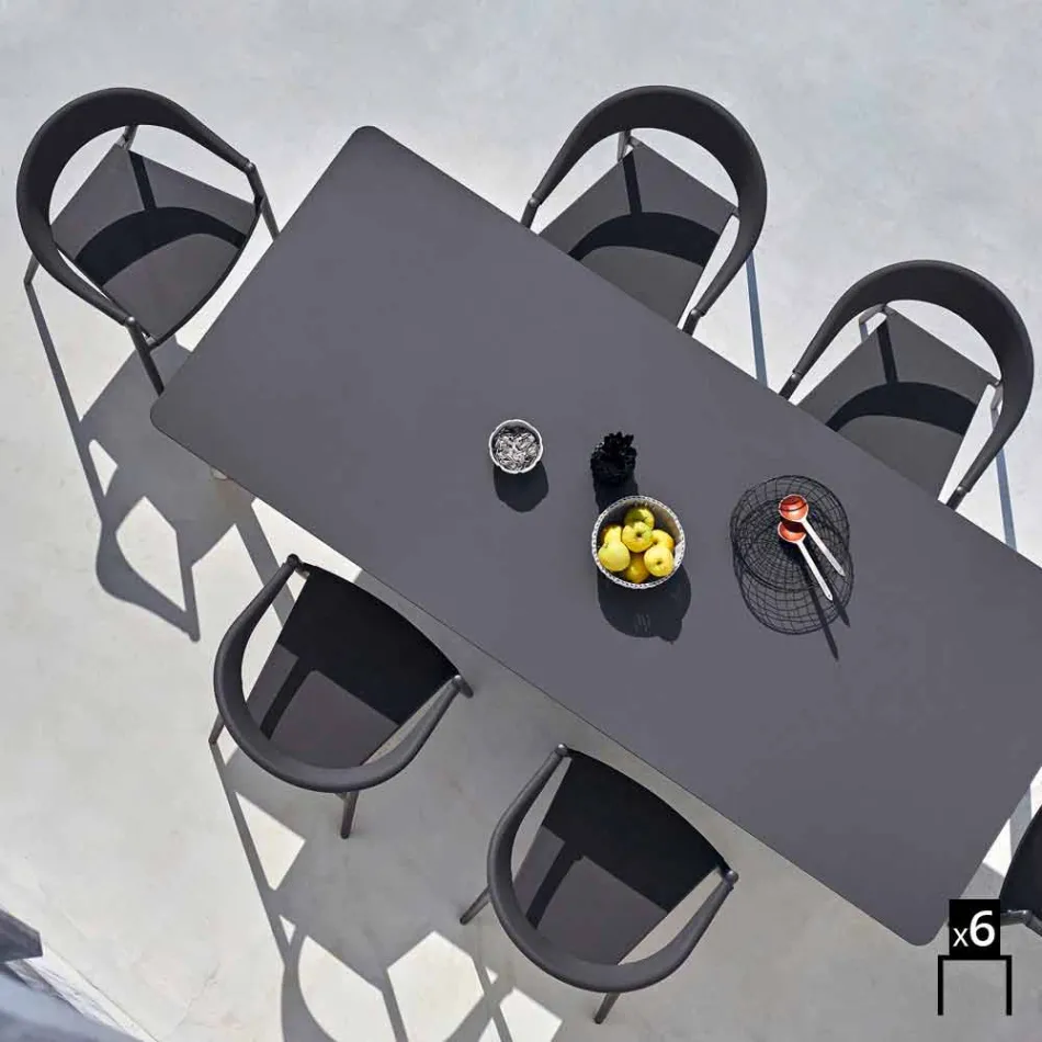 Varaschin silla inteligente de diseño moderno jardín, 6 piezas viadurini