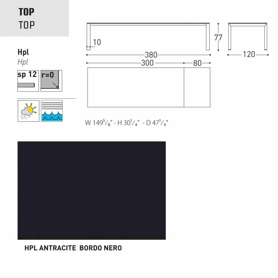 Varaschin Dolmen mesa extensible hasta 380 cm viadurini