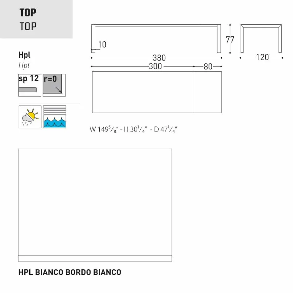 Varaschin Dolmen mesa extensible hasta 380 cm viadurini