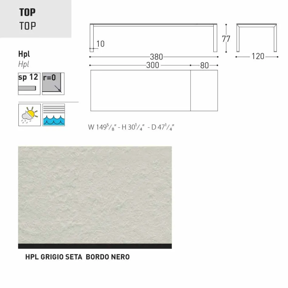 Varaschin Dolmen mesa extensible hasta 380 cm viadurini