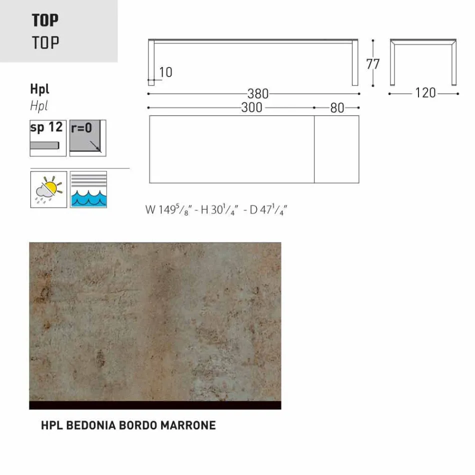 Varaschin Dolmen mesa extensible hasta 380 cm viadurini