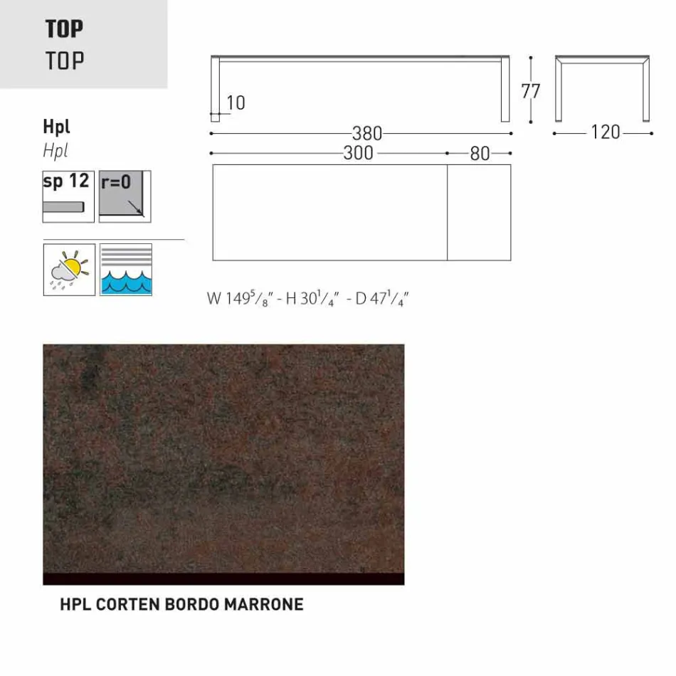 Varaschin Dolmen mesa extensible hasta 380 cm viadurini