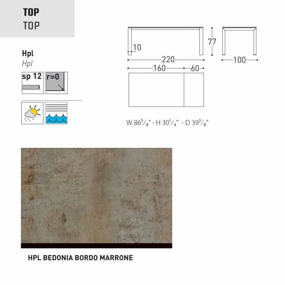 Varaschin Dolmen mesa extensible hasta 380 cm viadurini