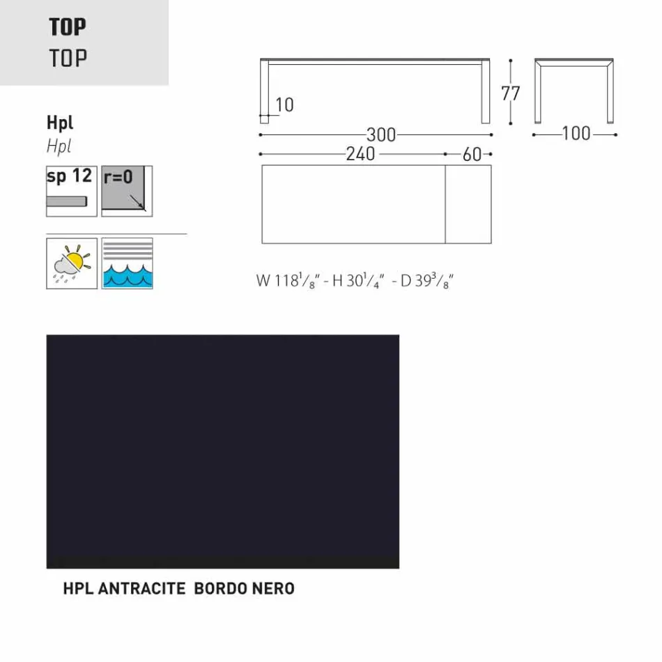 Varaschin Dolmen mesa extensible hasta 380 cm viadurini