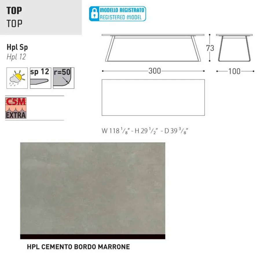 Varaschin Kolonaki Mesa de jardín moderna en diferentes tamaños viadurini
