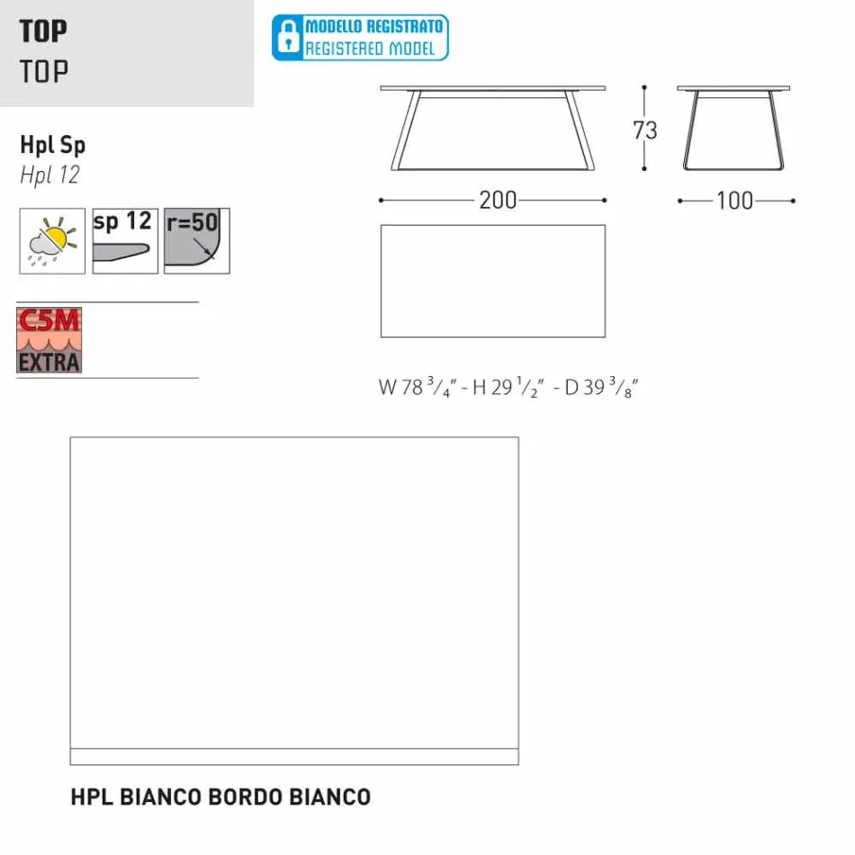 Varaschin Kolonaki Mesa de jardín moderna en diferentes tamaños viadurini