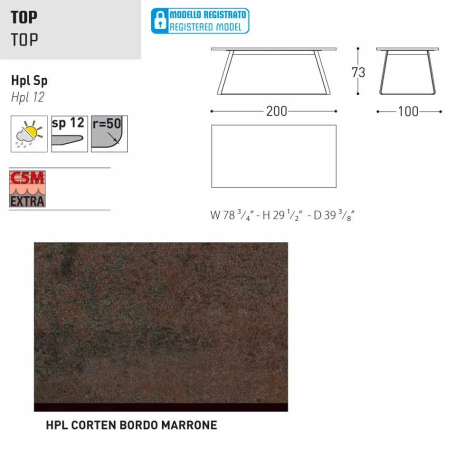 Varaschin Kolonaki Mesa de jardín moderna en diferentes tamaños viadurini