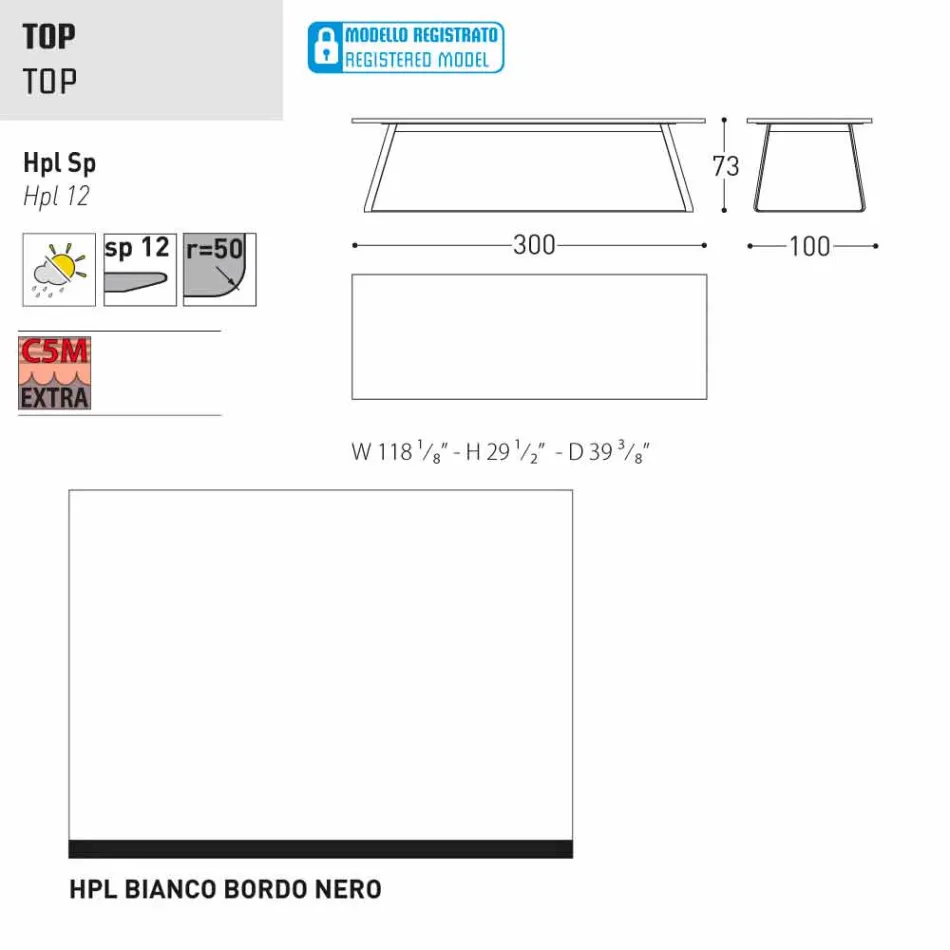 Varaschin Kolonaki Mesa de jardín moderna en diferentes tamaños viadurini