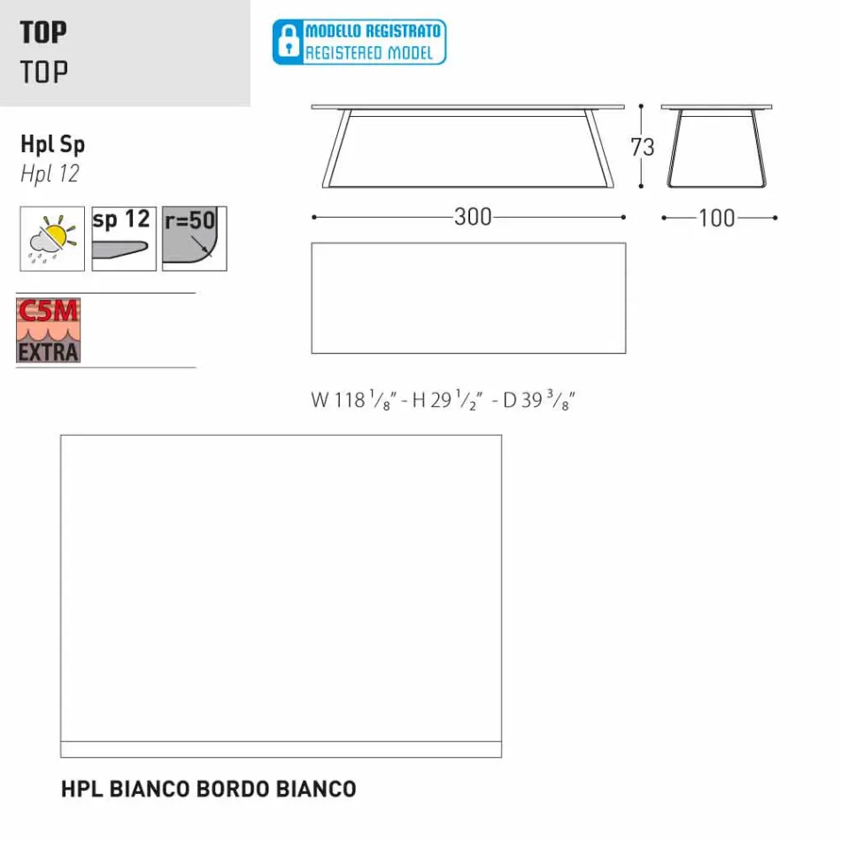 Varaschin Kolonaki Mesa de jardín moderna en diferentes tamaños viadurini