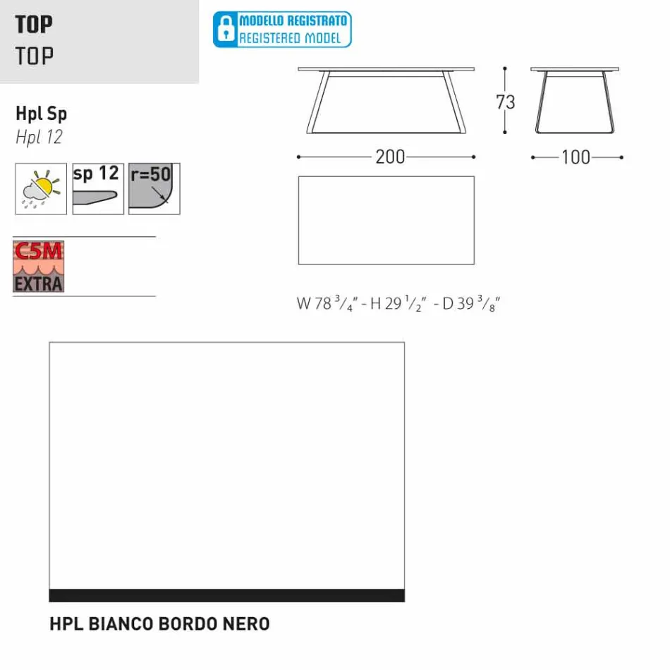 Varaschin Kolonaki Mesa de jardín moderna en diferentes tamaños viadurini