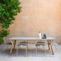 Varaschin Enlace mesa de mesa con patas de madera de teca, H65 cm