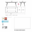 Varaschin Enlace tabla de extensión de jardín con patas de madera de teca, H75 cm viadurini