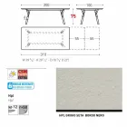 Varaschin Enlace tabla de extensión de jardín con patas de madera de teca, H75 cm viadurini