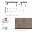 Varaschin Enlace tabla de extensión de jardín con patas de madera de teca, H75 cm viadurini