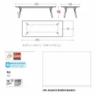 Varaschin Enlace tabla de extensión de jardín con patas de madera de teca, H75 cm viadurini