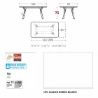 Varaschin Enlace tabla de extensión de jardín con patas de madera de teca, H75 cm viadurini