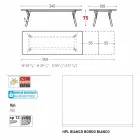 Varaschin Enlace tabla de extensión de jardín con patas de madera de teca, H75 cm viadurini