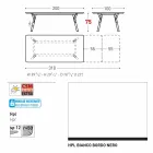 Varaschin Enlace tabla de extensión de jardín con patas de madera de teca, H75 cm viadurini